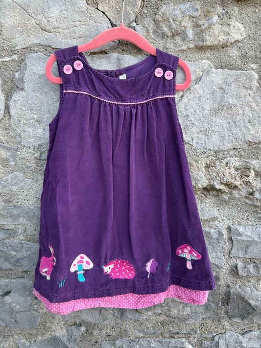 Woodland purple pinafore  4-5y (104-110cm)