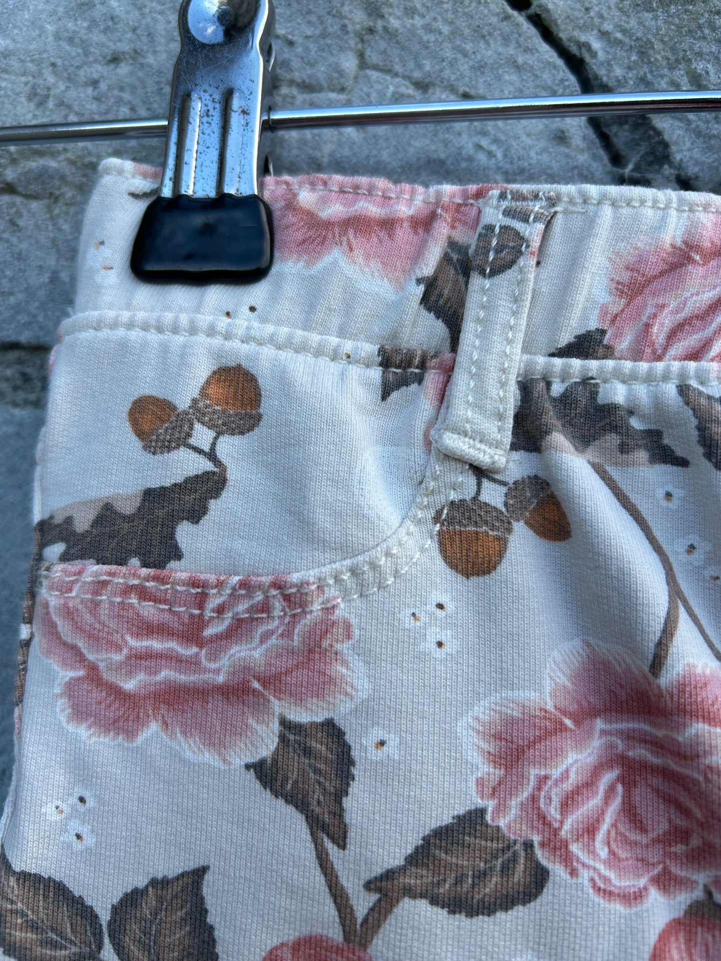 Pink roses autumn jeggings  12-18m (80-86cm)