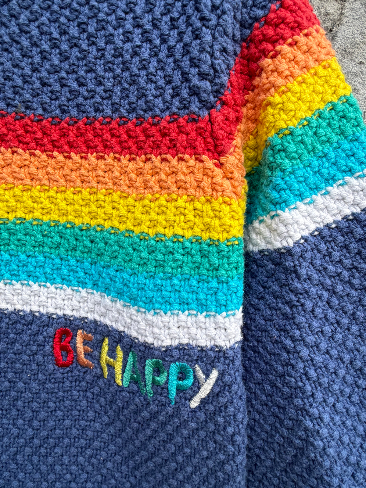 Be happy rainbow stripes jumper 12-18m (80-86cm)
