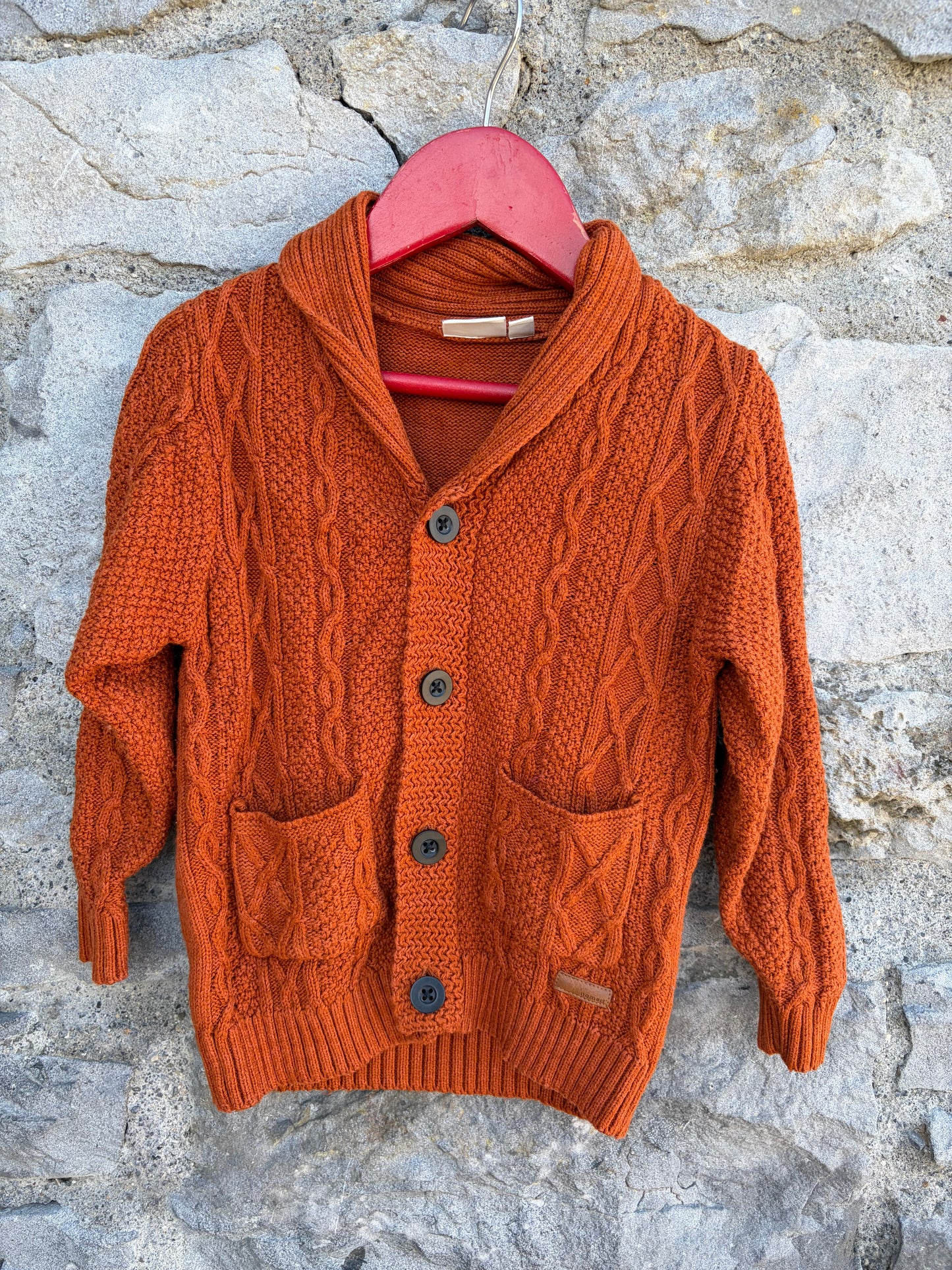 Rusty cable knit cardigan  2y (92cm)