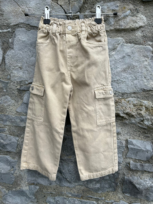 Beige cargo pants  3-4y (98-104cm)