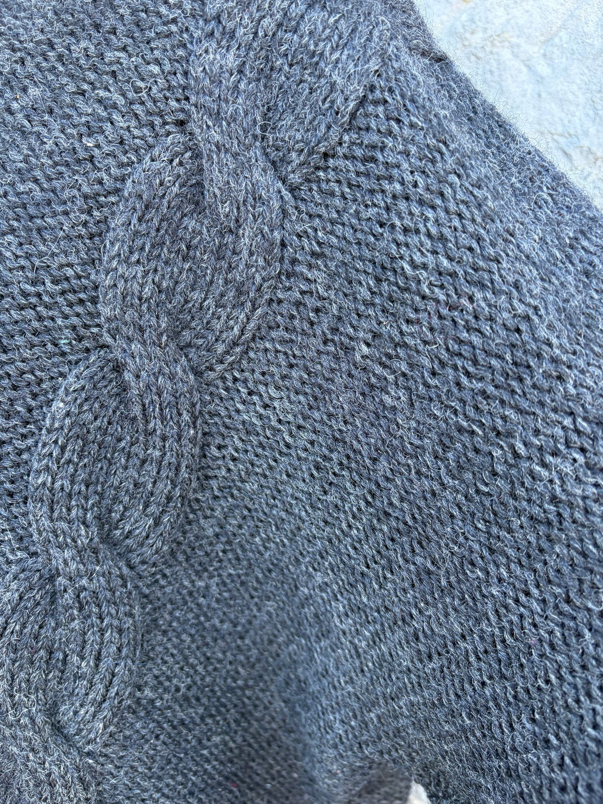 Dark grey chunky knit oversized jumper Medium