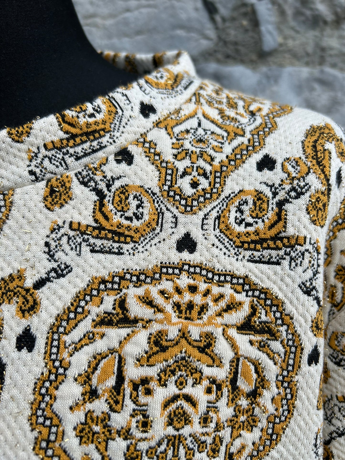 Old gold embroidered top uk 14