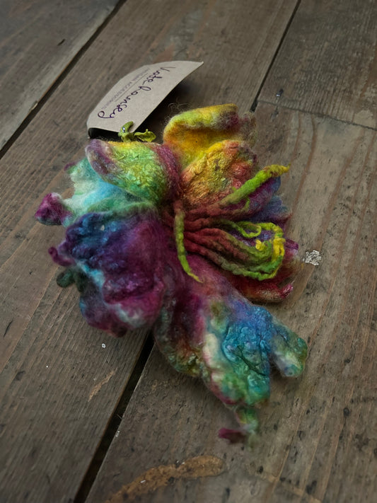 Felt handmade flower brooch