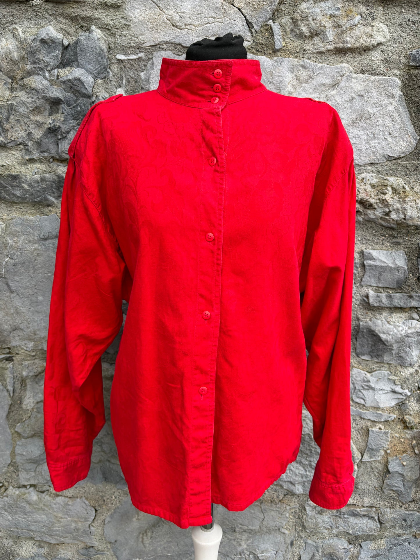 80s red blouse uk 14