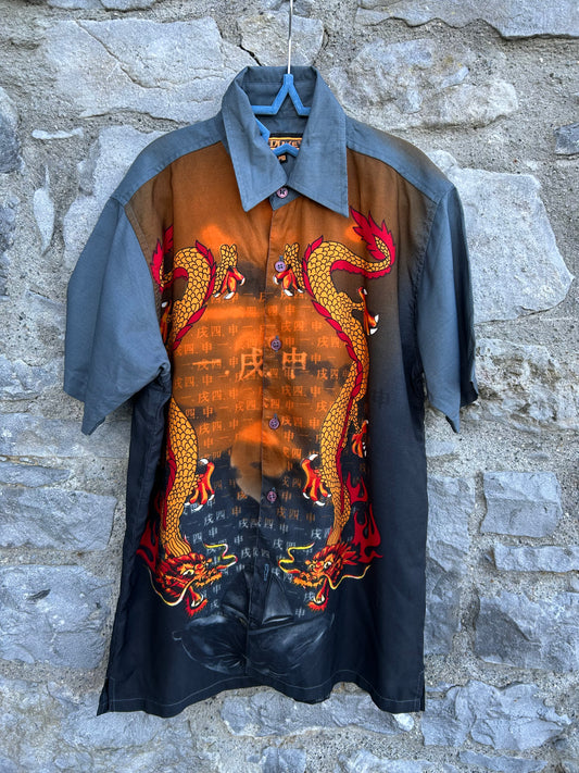 Y2K grey dragon shirt  8y (128cm)