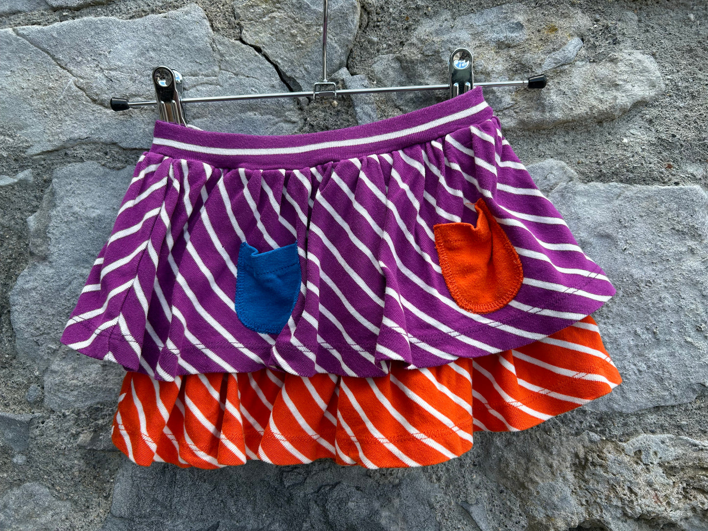 PoP Purple&orange stripy skirt  18-24m (86-92cm)