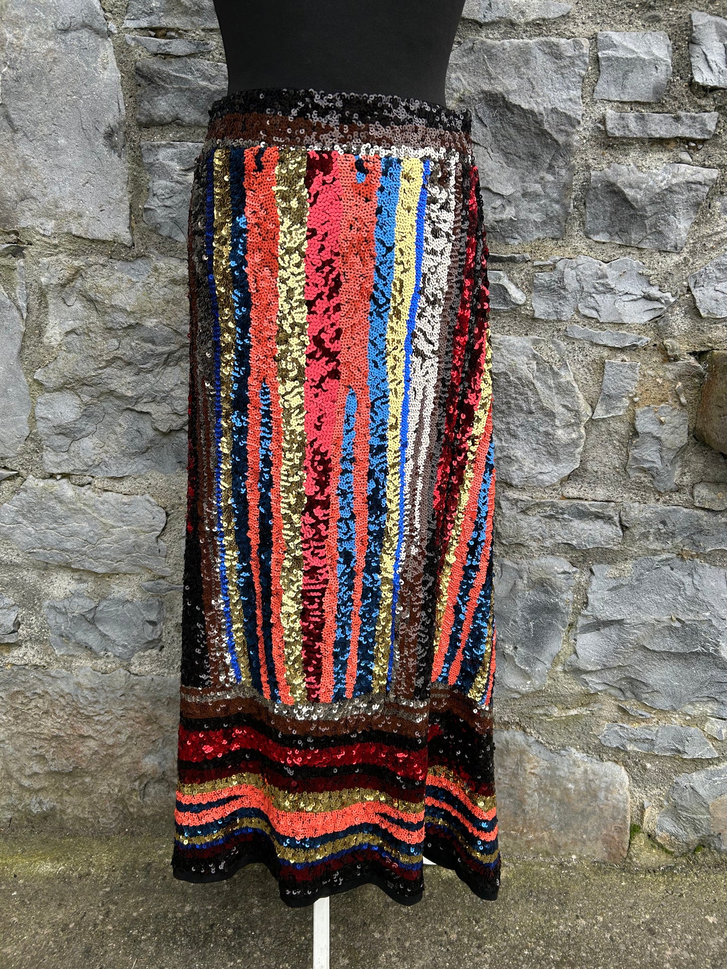 Rainbow sequin maxi skirt uk 10