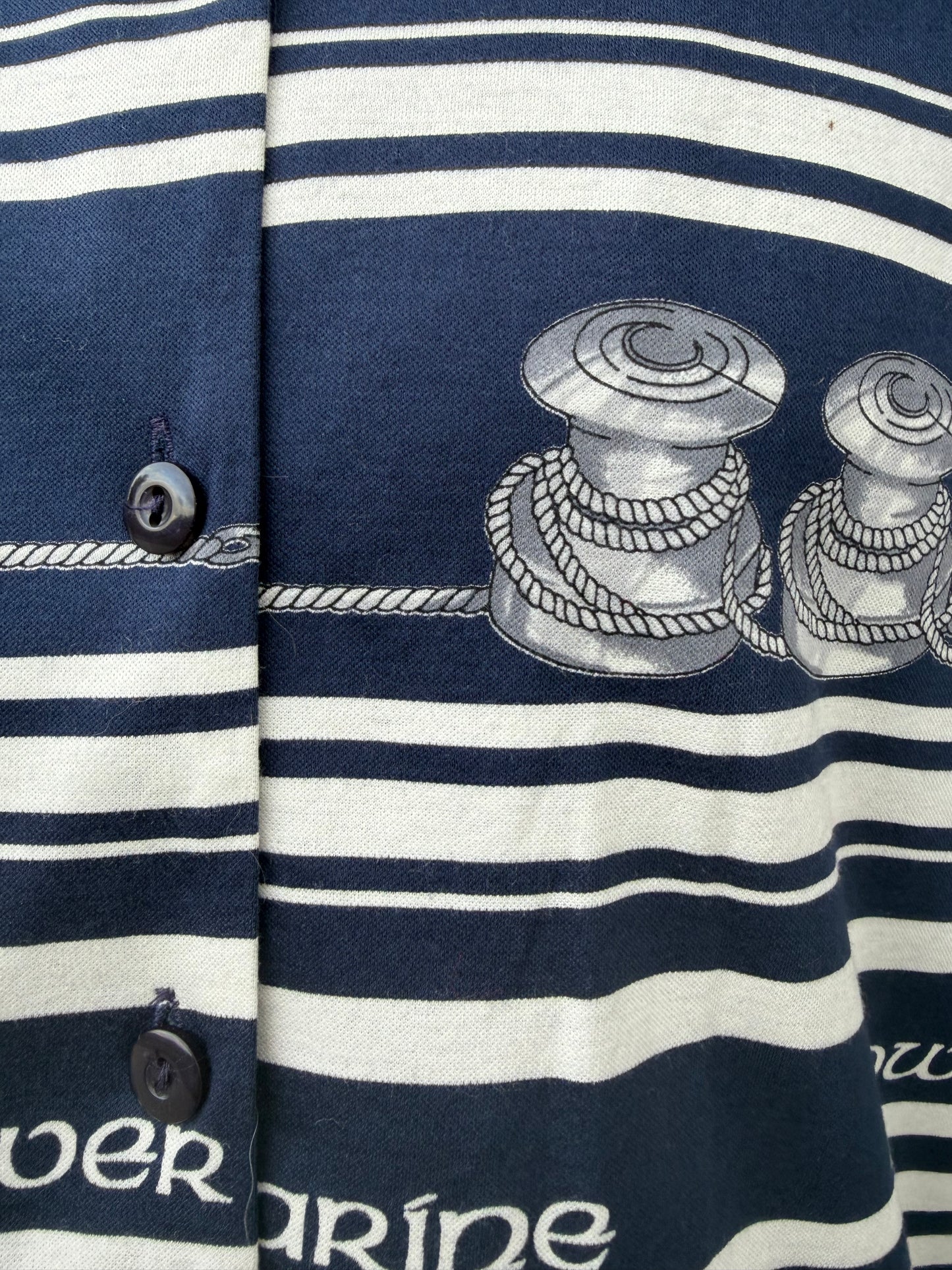 90s navy nautical shirt Large