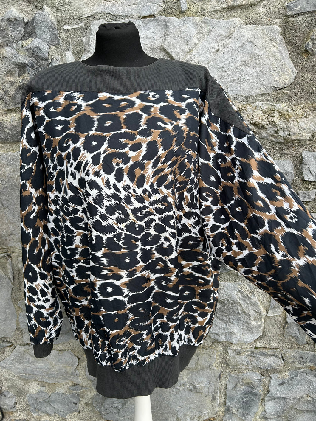 90s leopard print long top  uk 16-18