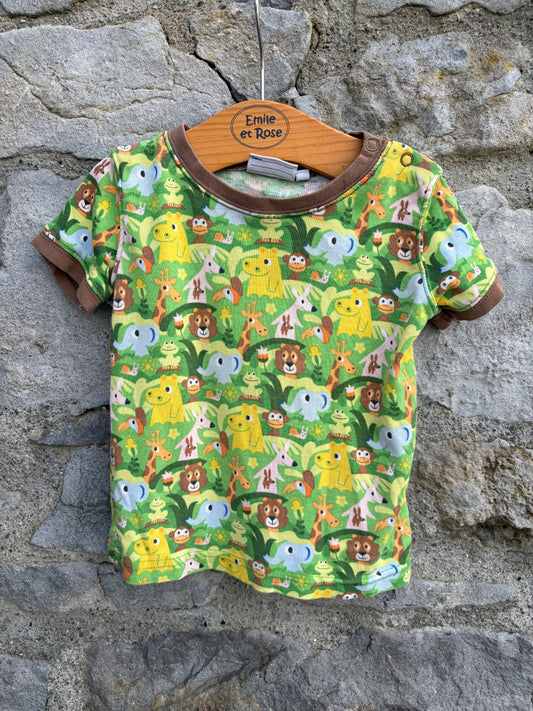 Jungle animals green T-shirt 18-24m (86-92cm)