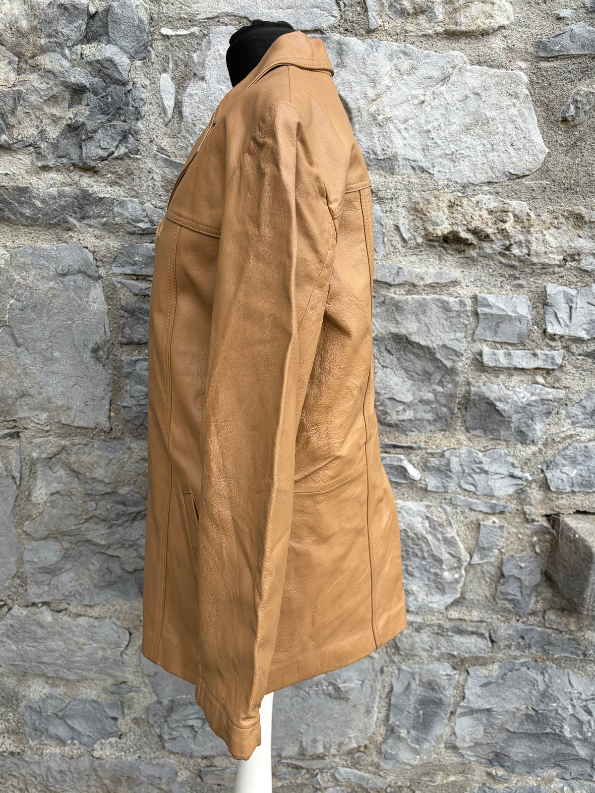 80s tan leather jacket uk 10-12
