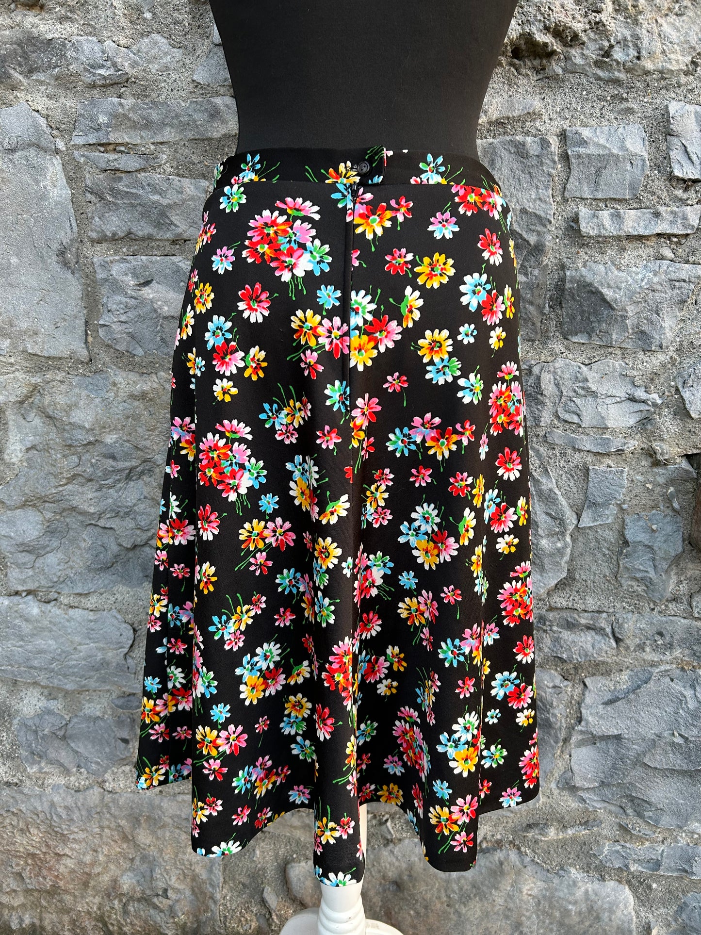 80s colourful flowers skirt uk 8-10