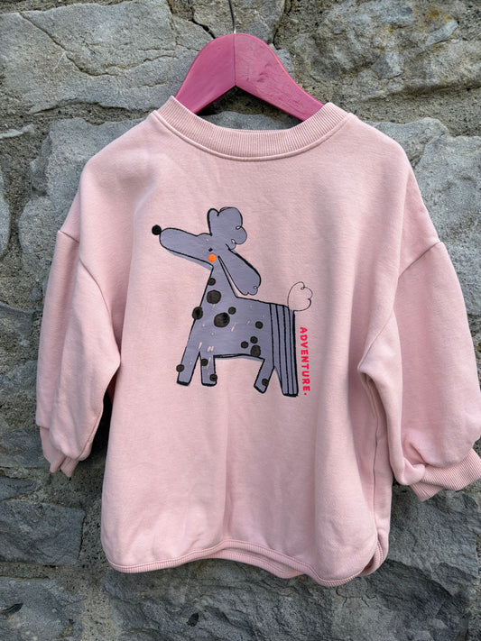 Poodle pink sweatshirt  2-3y (92-98cm)