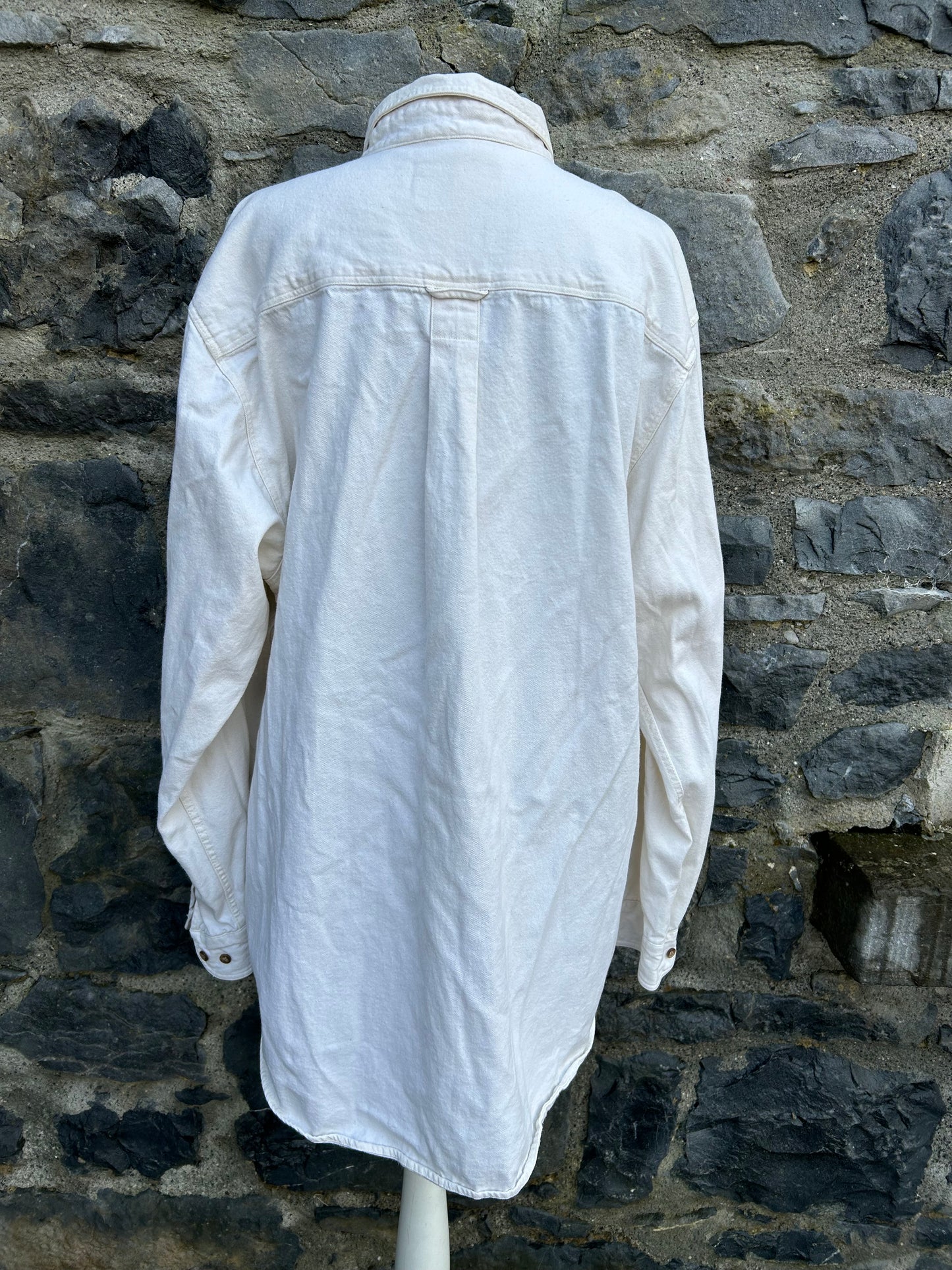 90s white denim shirt XL