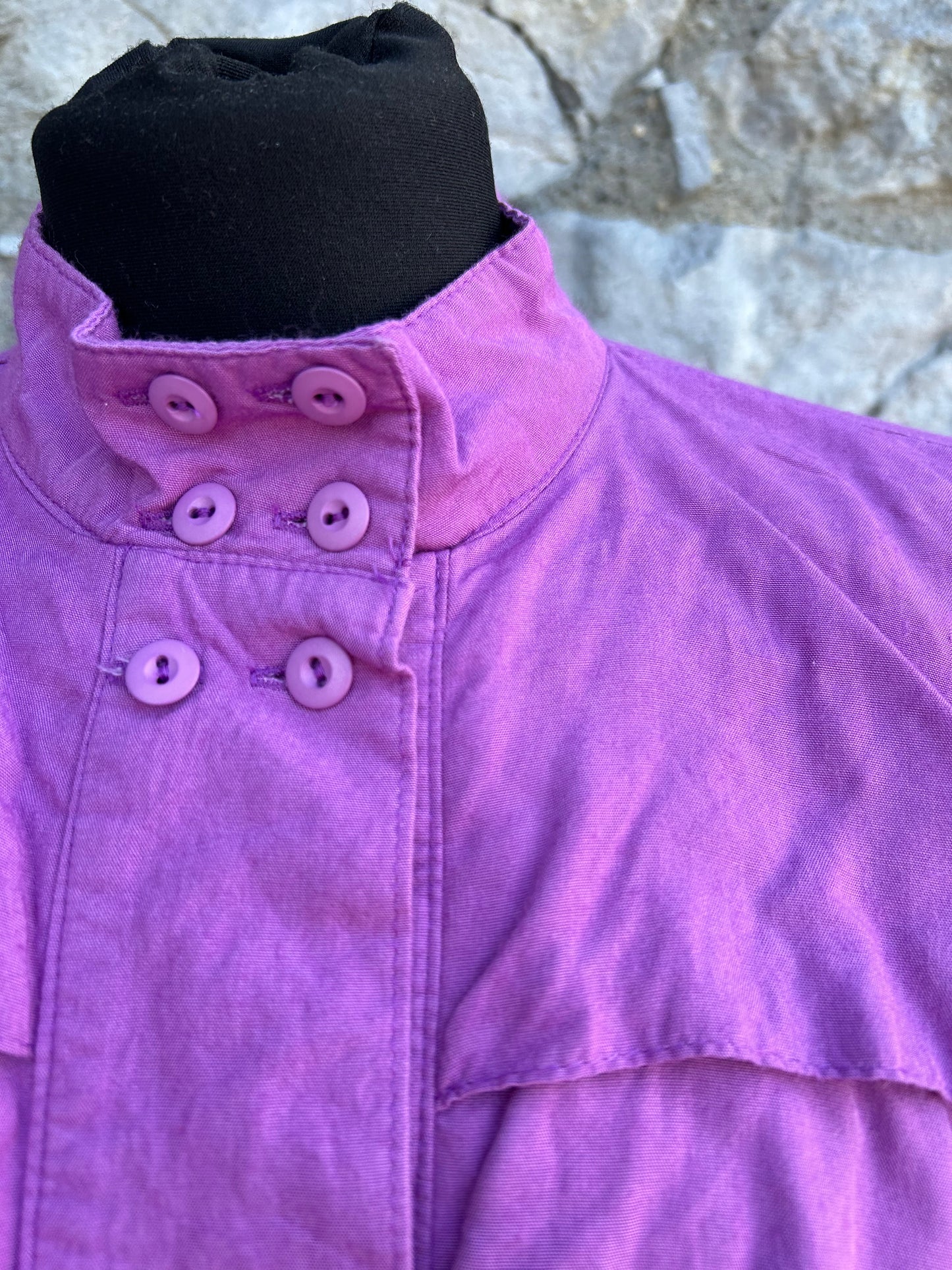 80s Purple double breasted blouse uk 16-18