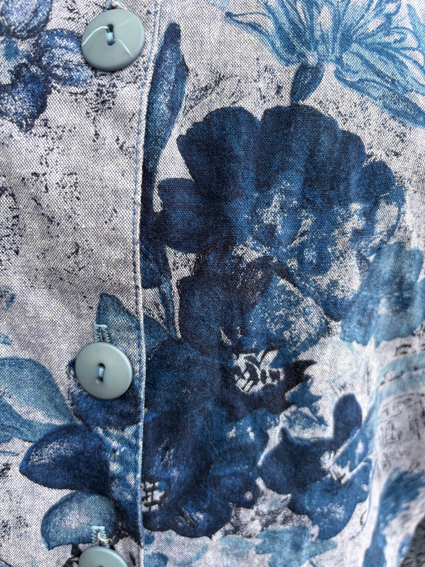 80s blue flowers jacket uk 10