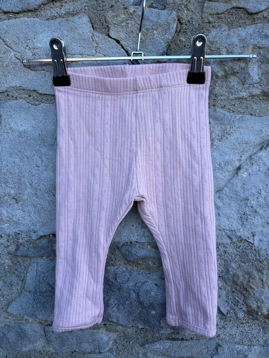 Dusty pink pointelle leggings  3-6m (62-68cm)