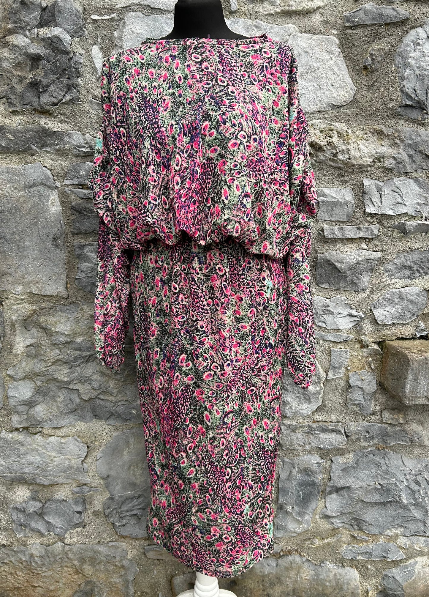 Pink floral sparkly dress uk 10-12