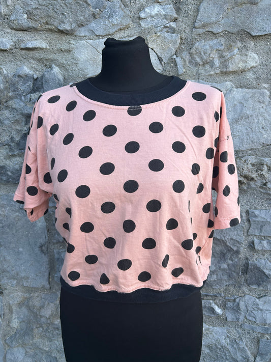 80s mega dots pink cropped top uk 10-12