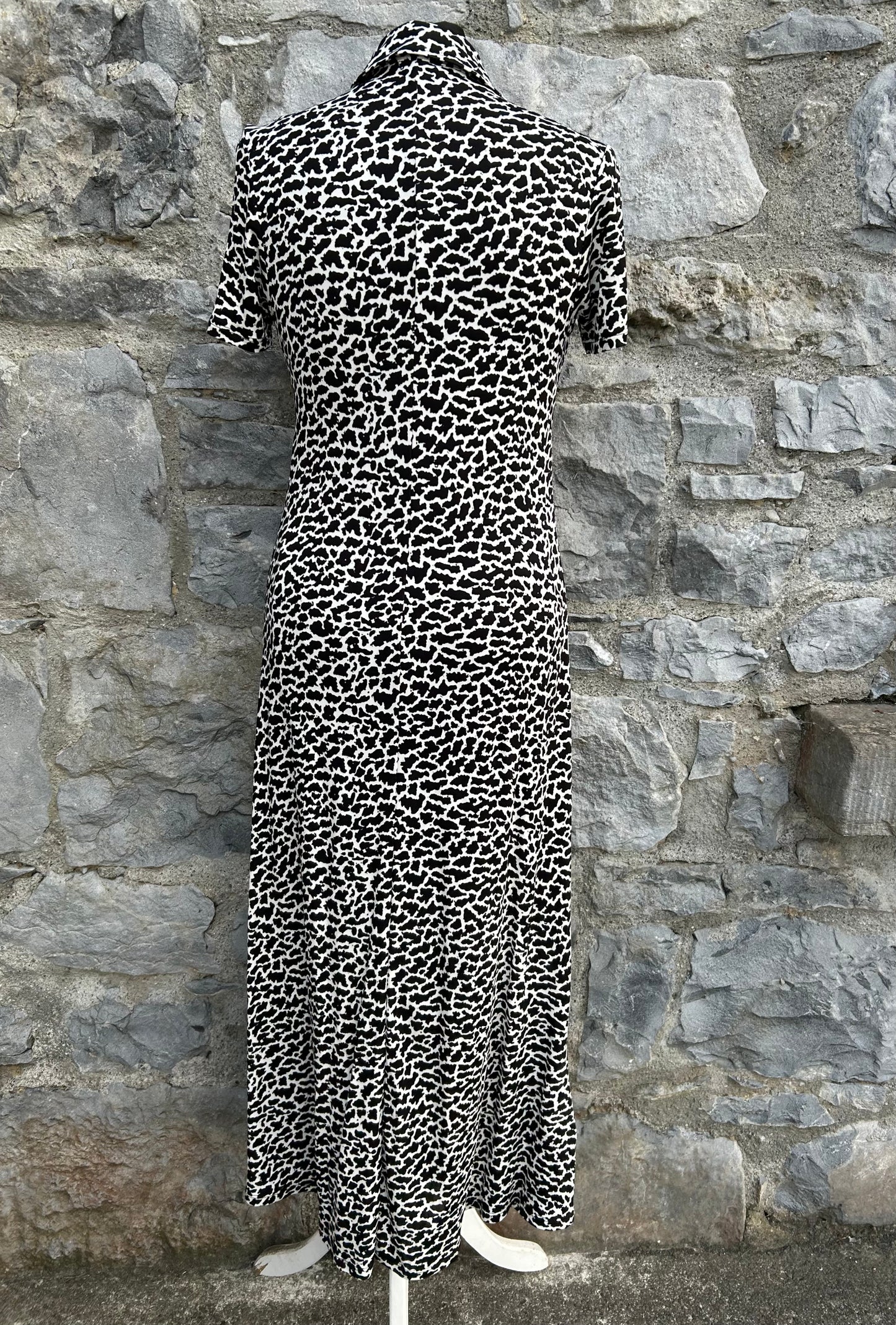 Black& white spotty maxi dress uk 8