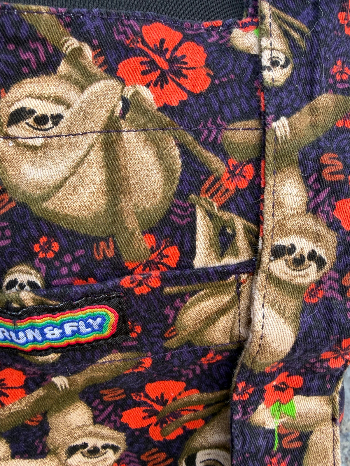 Sloths&flowers navy dungarees  uk 12-14
