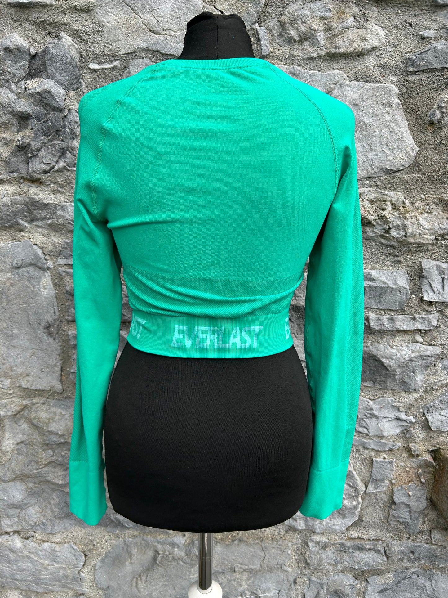 Green cropped sport top uk 10-12
