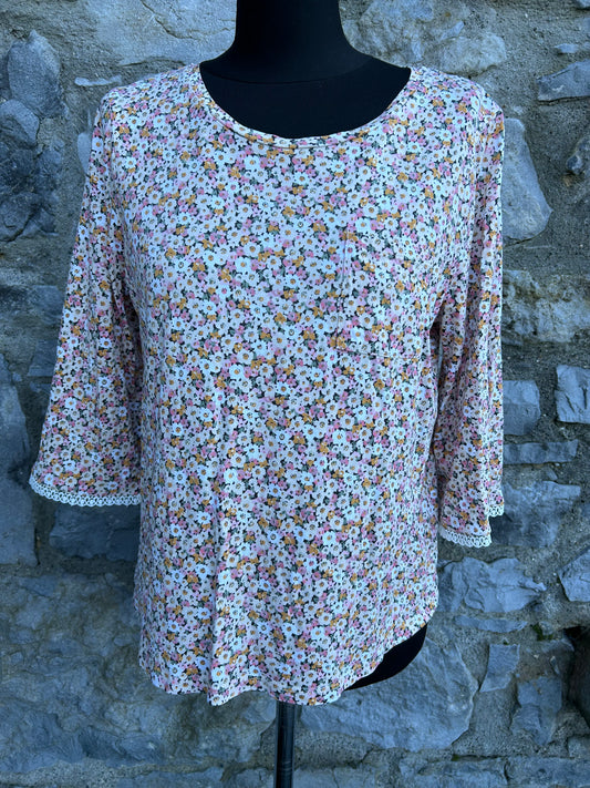 Pink floral top uk 12-14