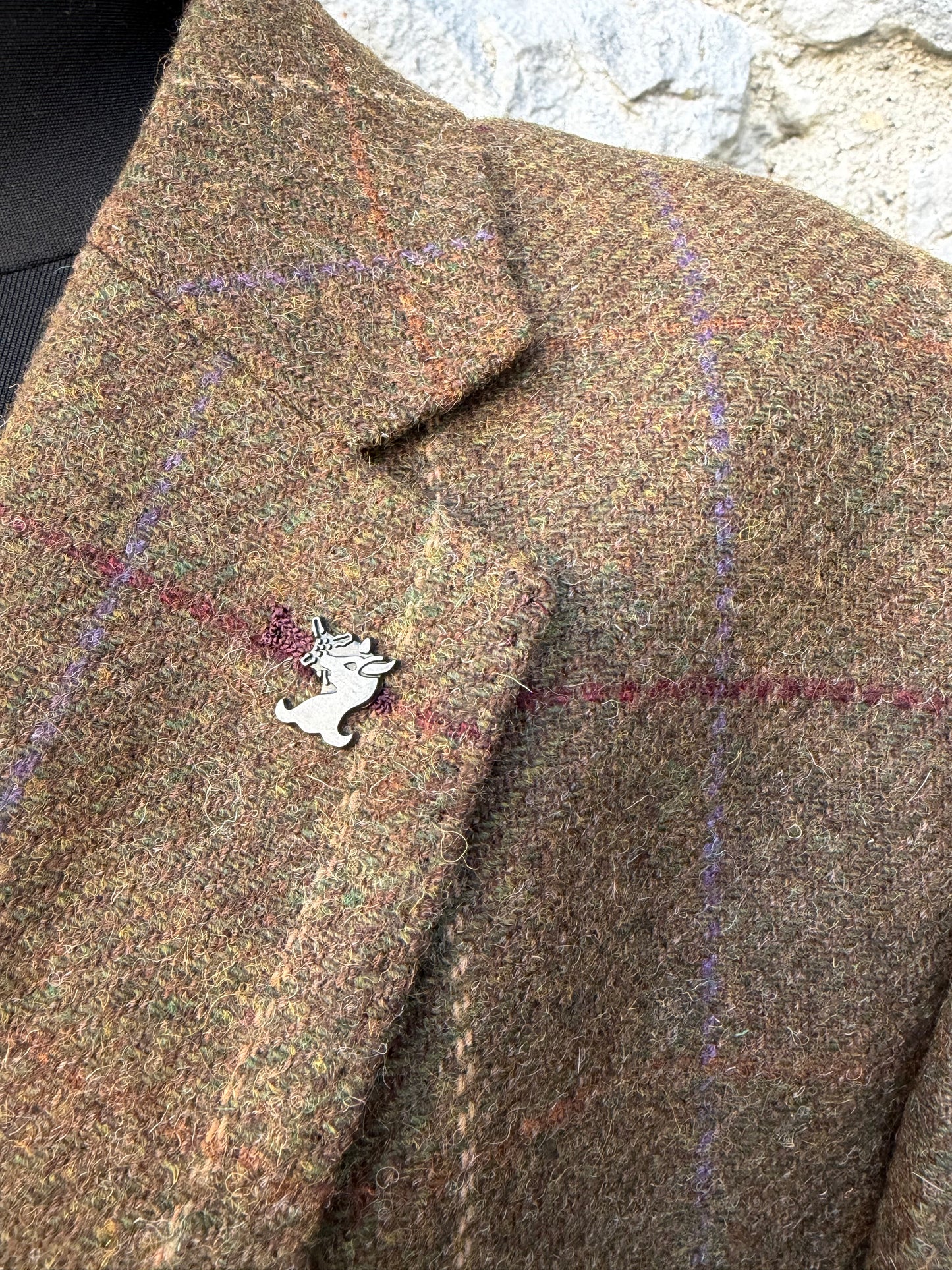 80s brown tweed jacket Large