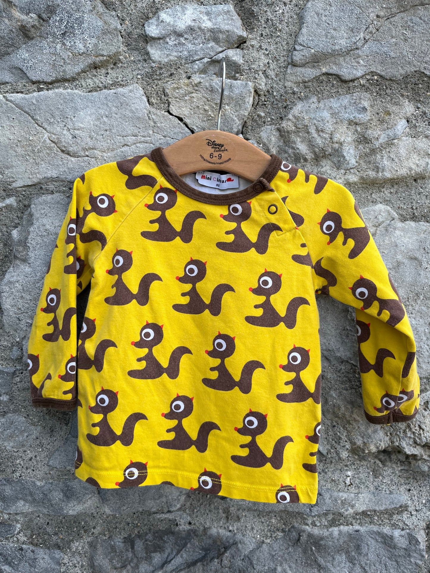 Squirrel yellow top  9-12m (74-80cm)