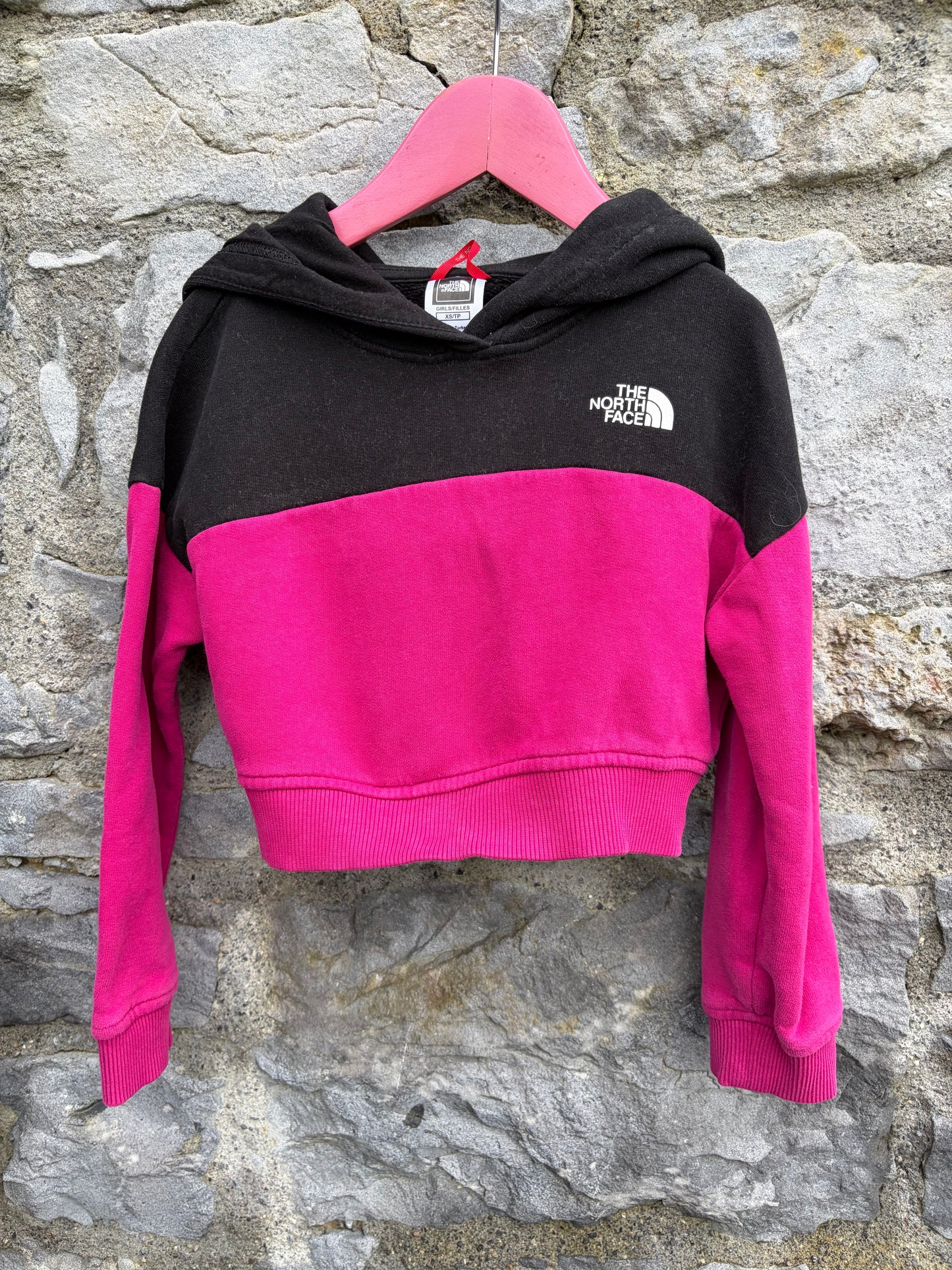Pink&black cropped hoodie 6y (116cm)