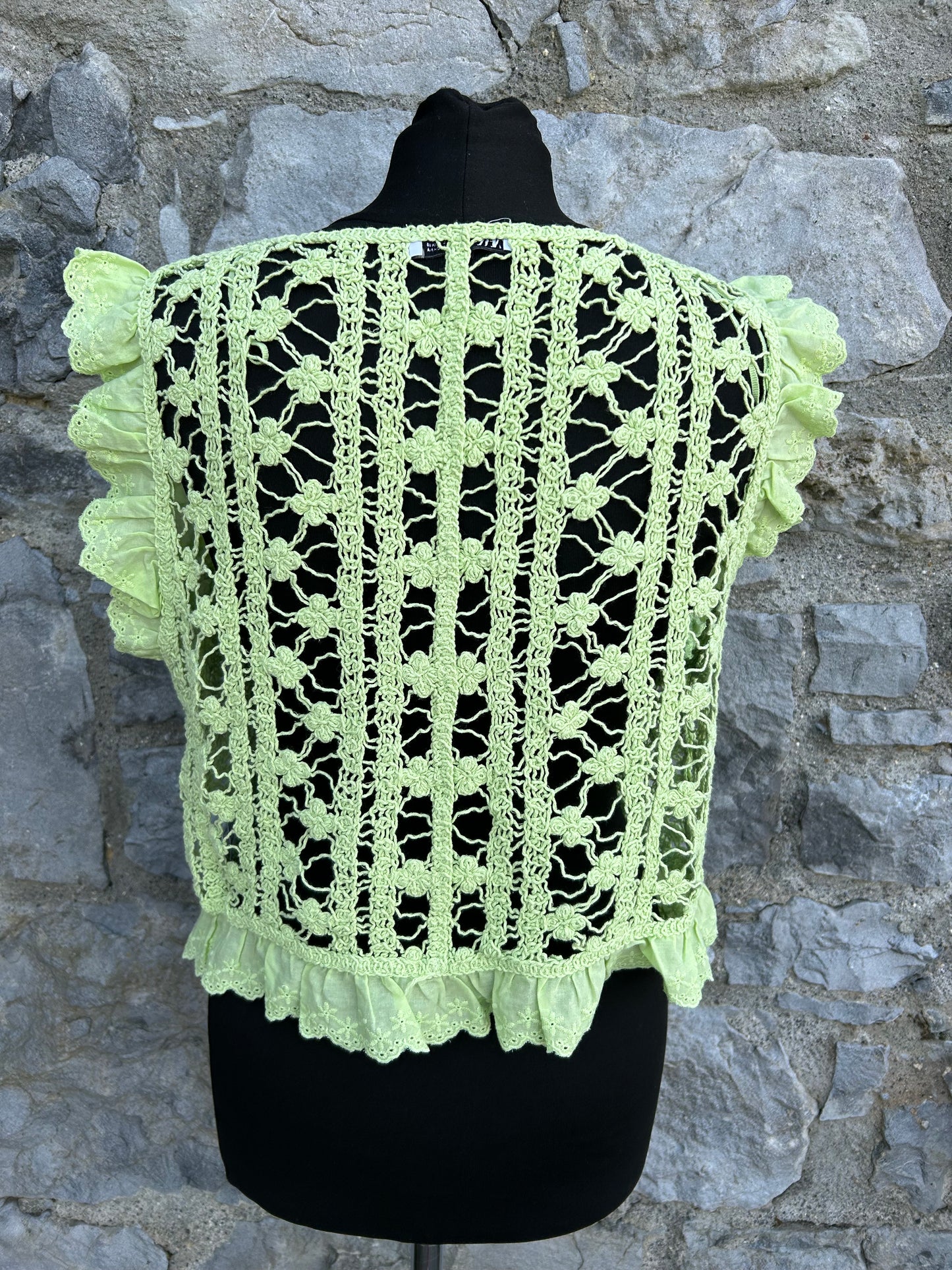 Lime green lace top uk 10-12