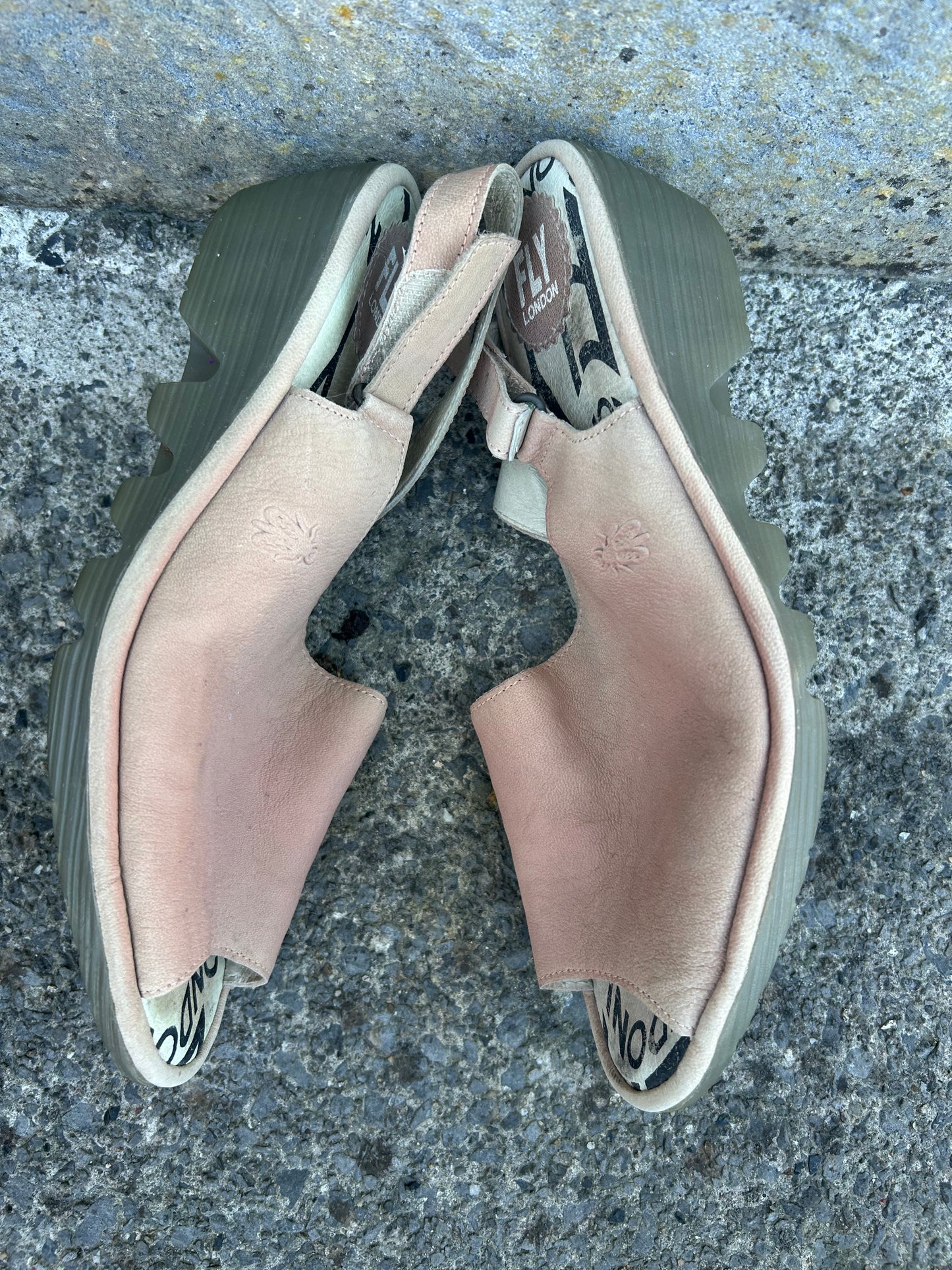 Beige wedge sandals  uk 6 (eu 39)