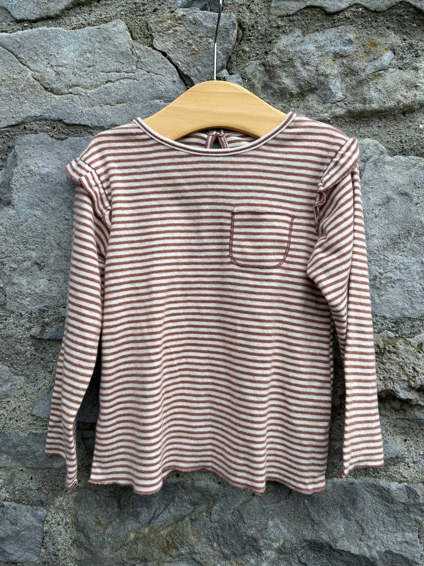 Brown stripy top 2-3y (92-98cm)