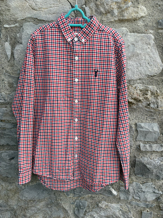 Red&navy check shirt  12y (152cm)