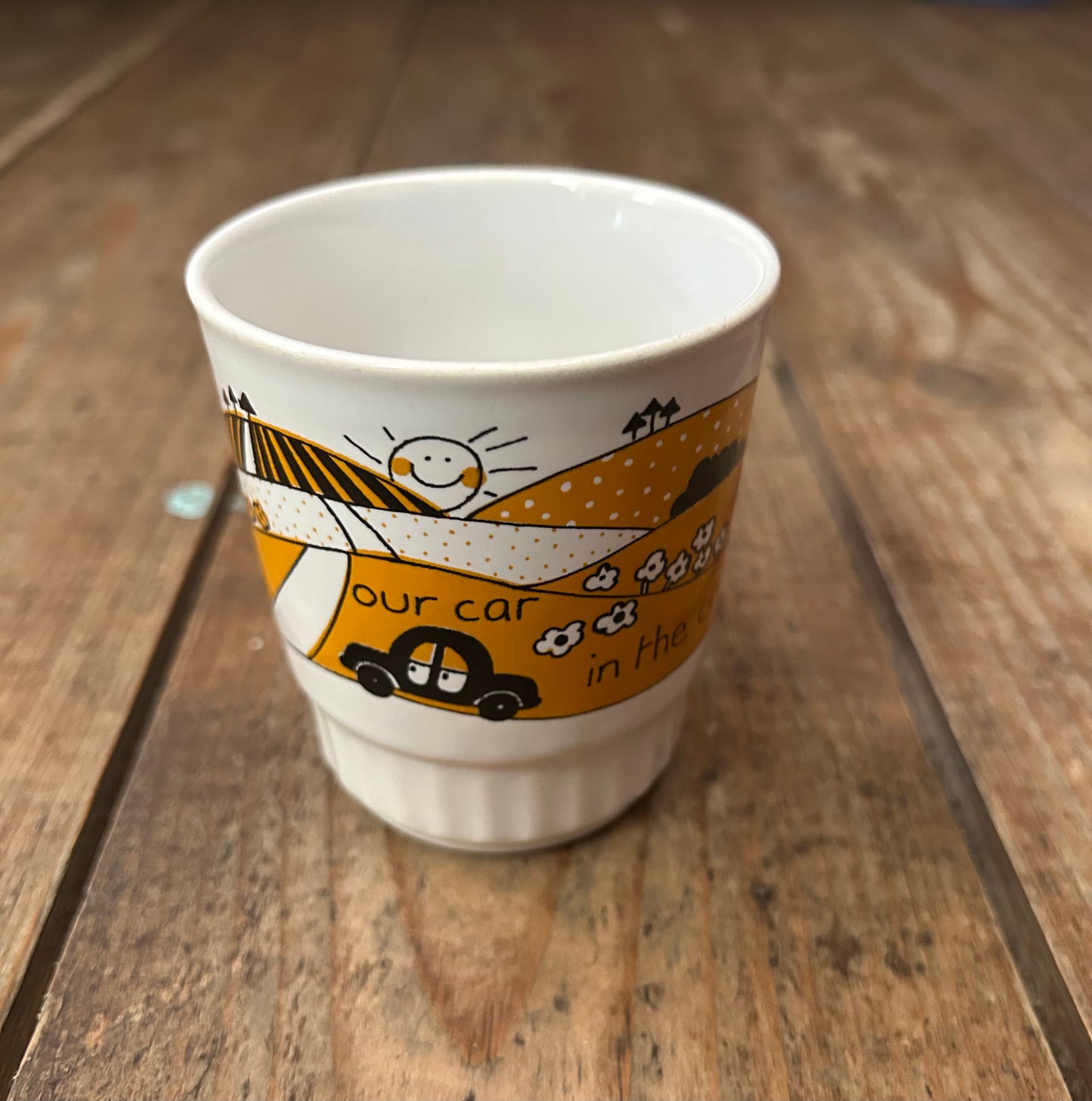 Vintage  kids ceramic landscape mug
