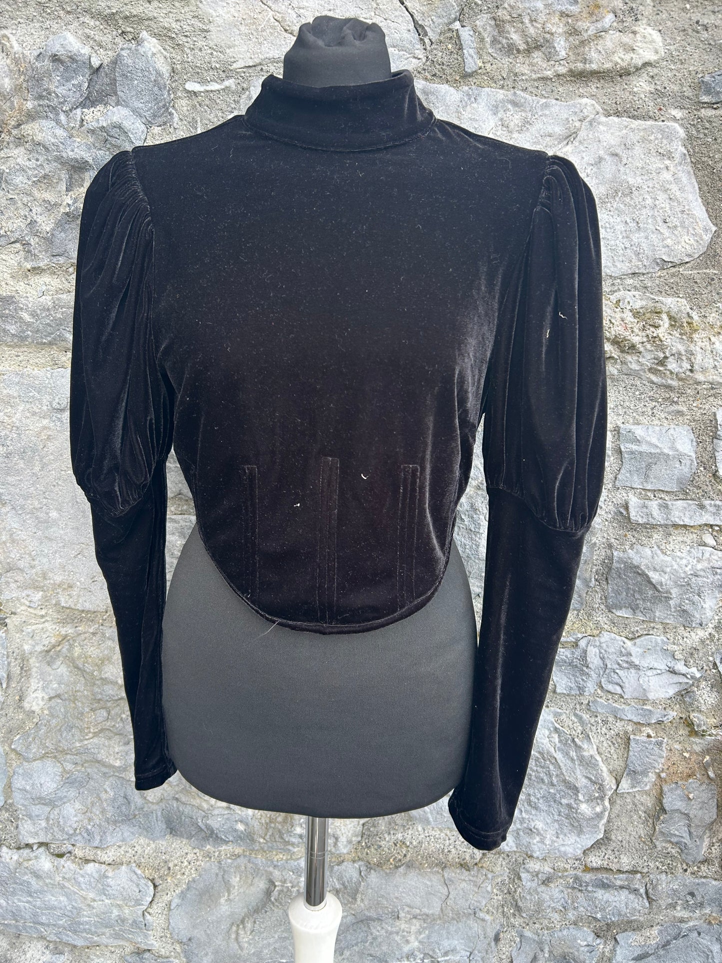 Labelrail x Sophia Hadjipanteli black velvet corset top uk 10-12