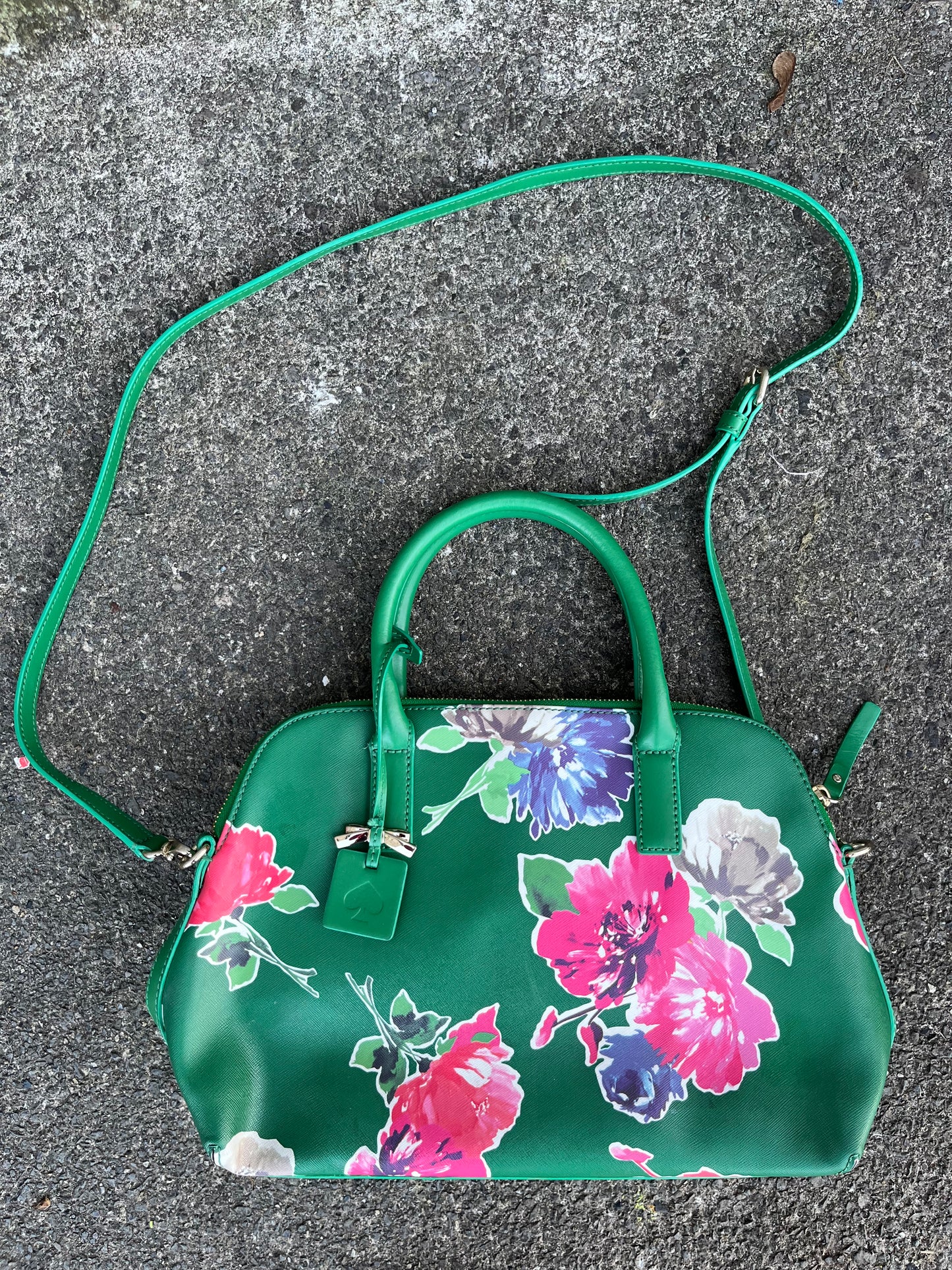 Green floral bag