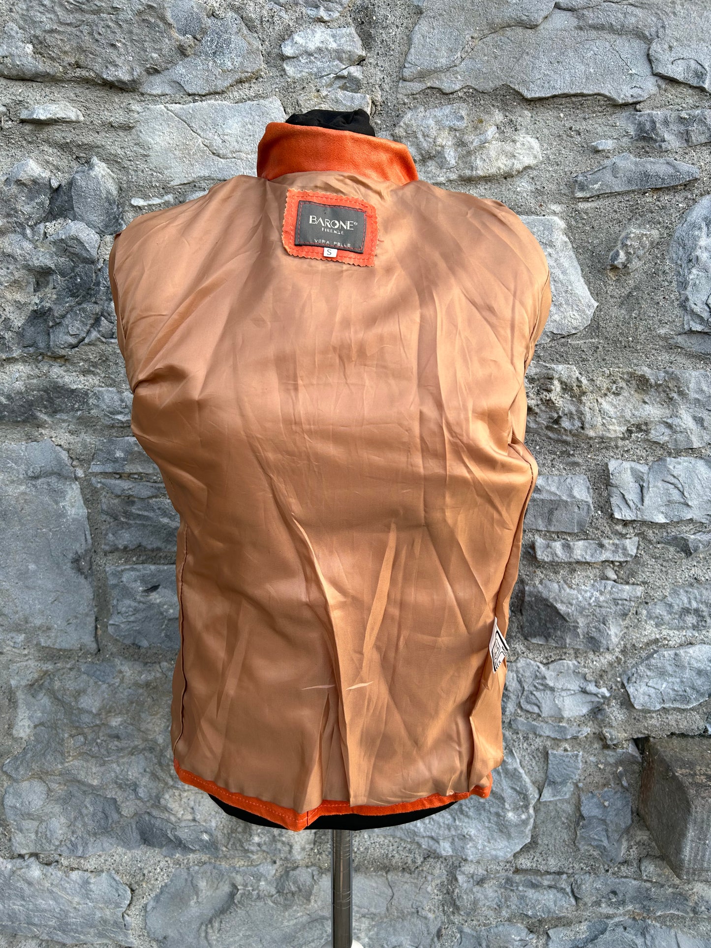 80s orange leather jacket uk 10