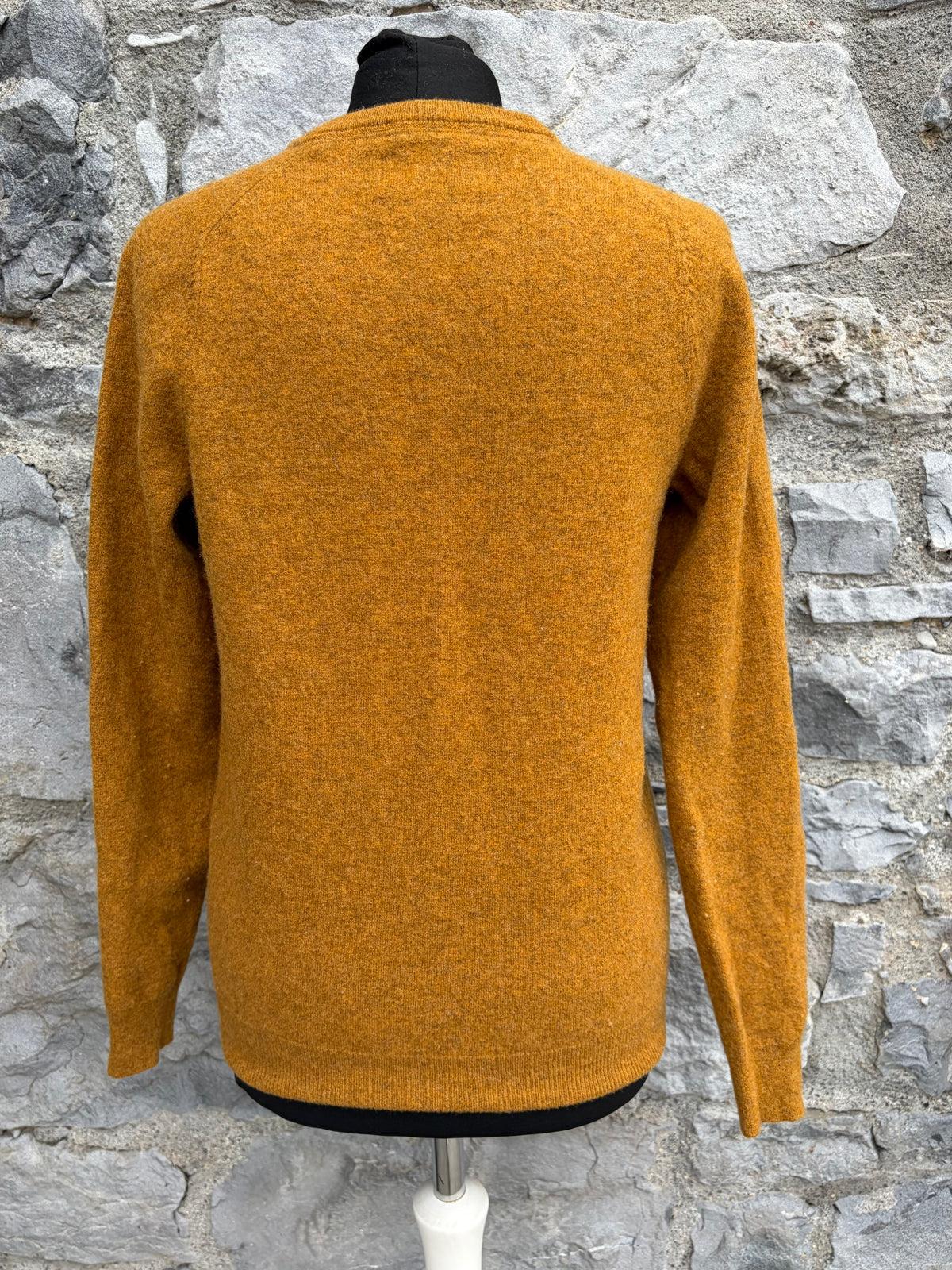 Mustard V-neck wool jumper uk 8