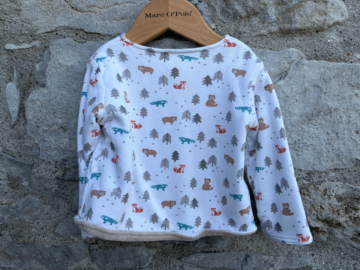 Woodland&beige reversible cardigan 6-9m (68-74cm)