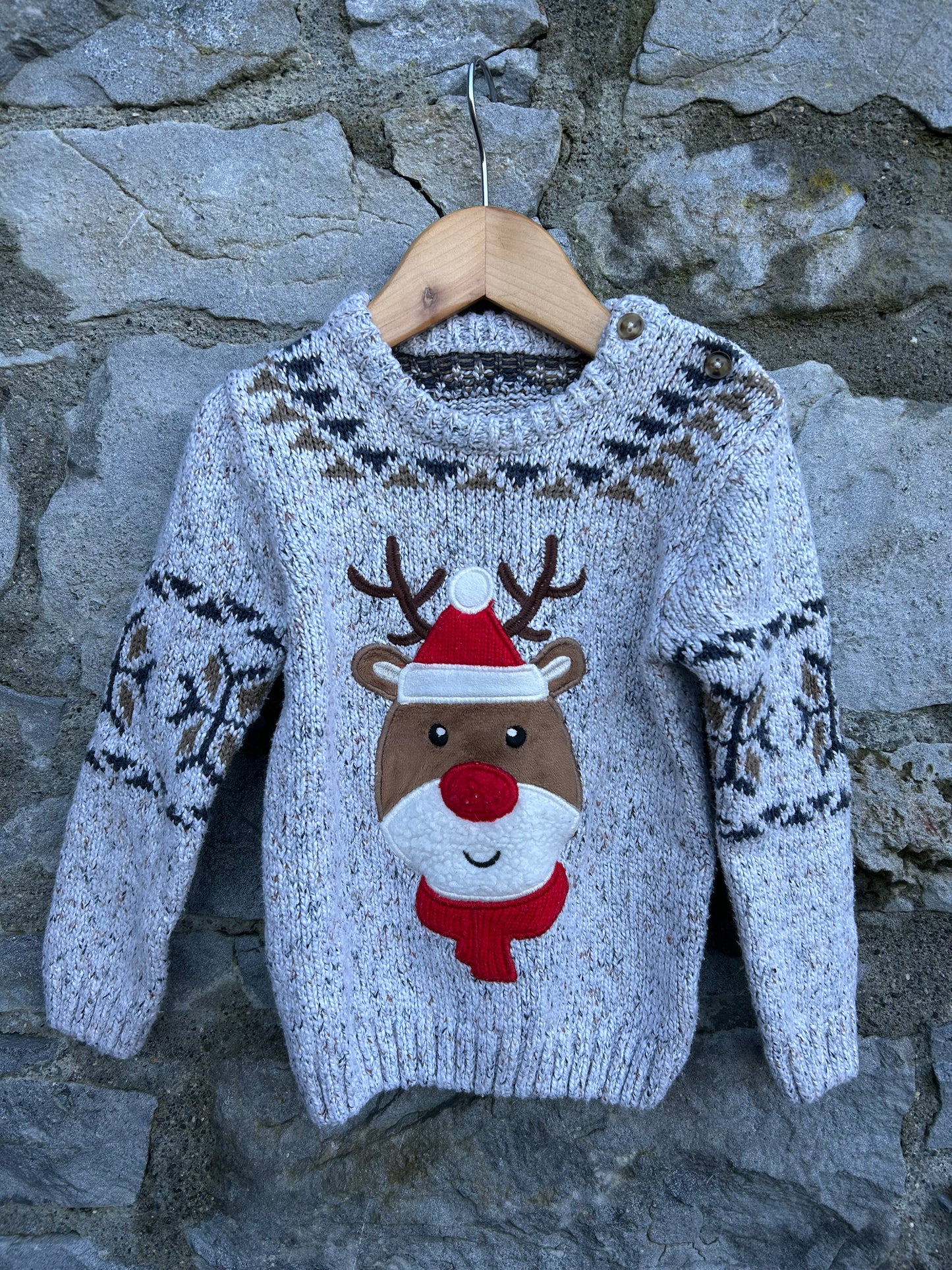 Rudolf grey jumper 3-4y (98-104cm)