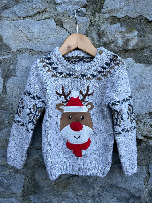 Rudolf grey jumper 3-4y (98-104cm)