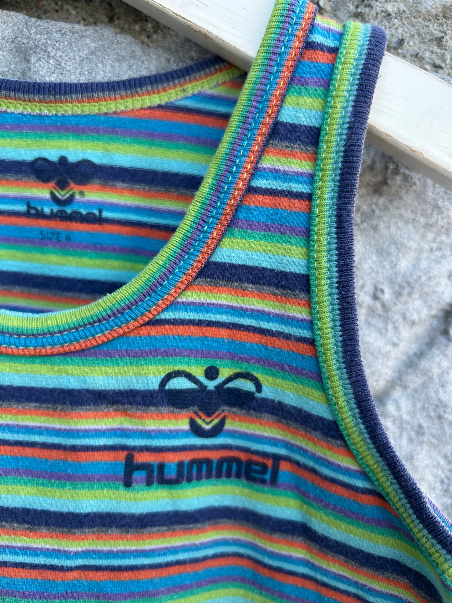 Green stripy tank top  18-24m (86-92cm)