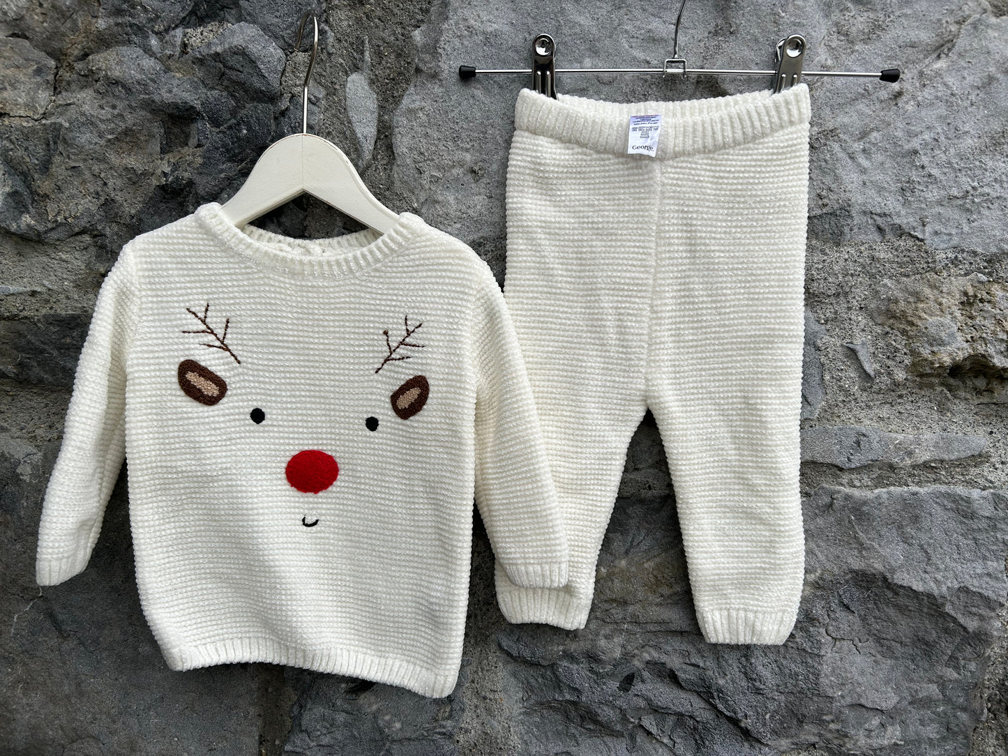 Reindeer white top&pants 6-9m (68-74cm)