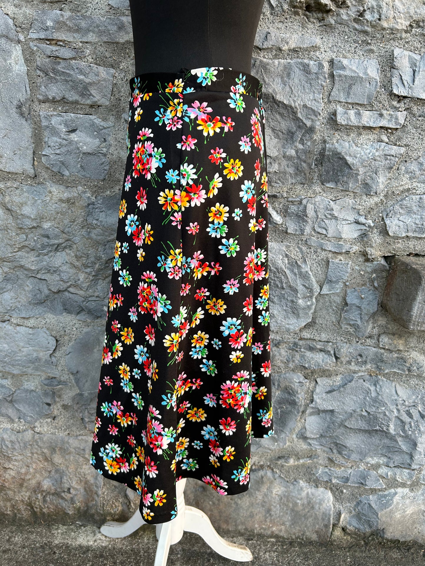 80s colourful flowers skirt uk 8-10