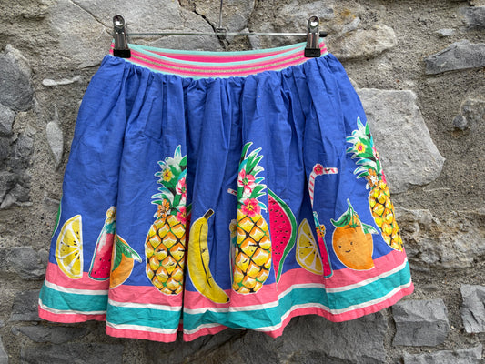 Tropical fruit blue skirt  9-10y (134-140cm)
