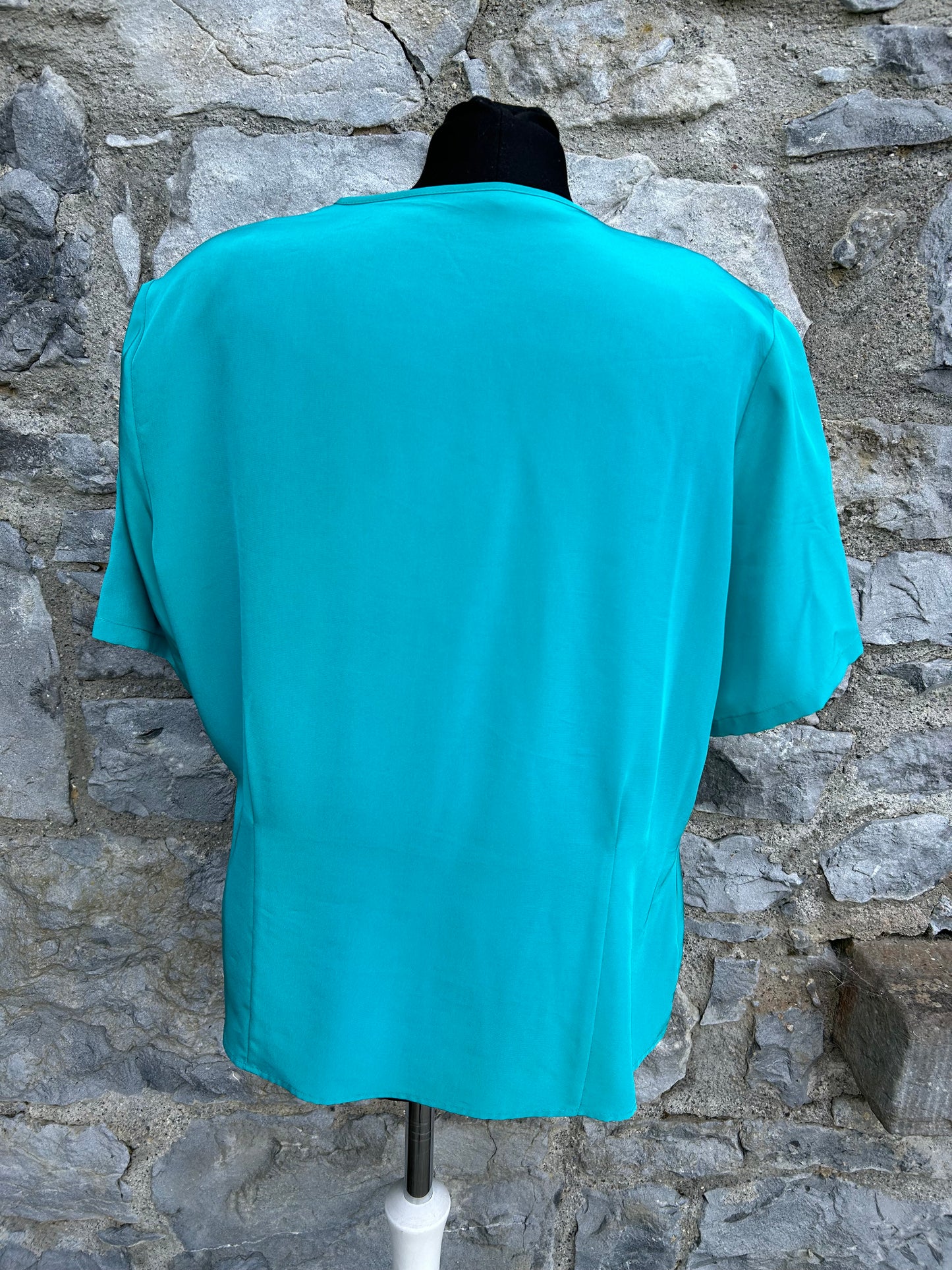 90s teal blouse uk 14-16