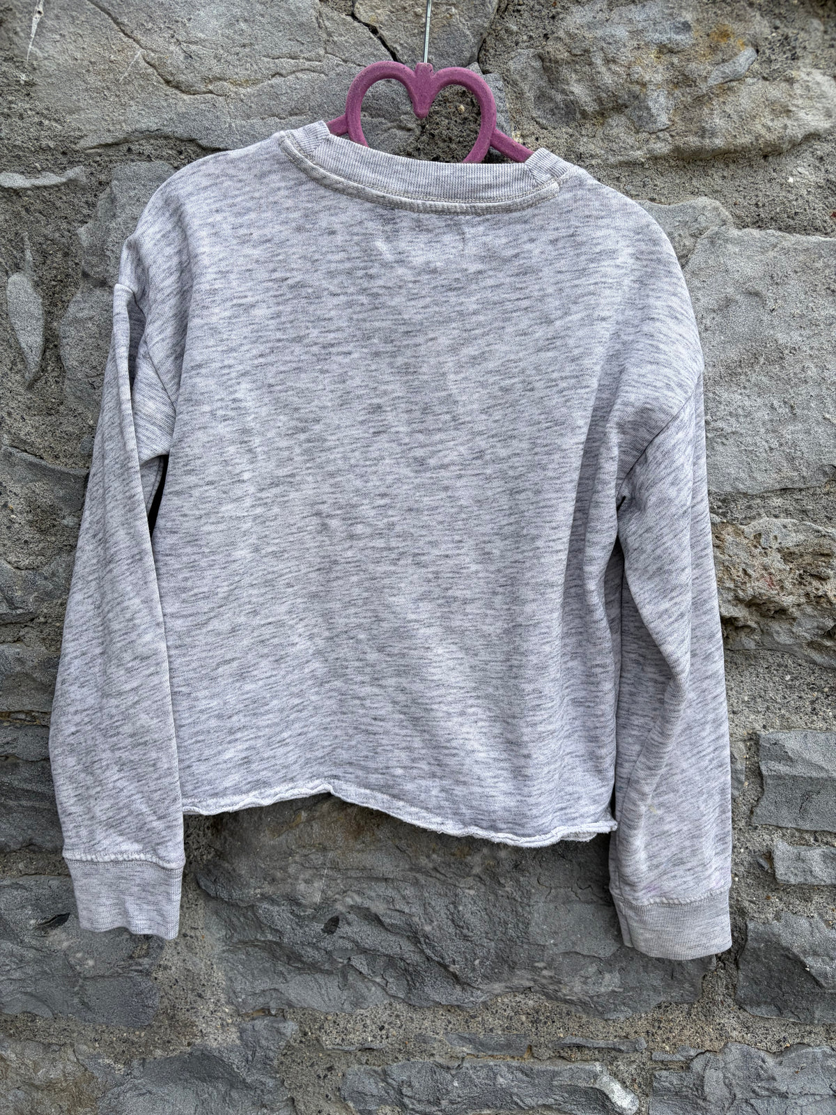 Colourful letters logo grey cropped sweatshirt  7-8y (122-128cm)