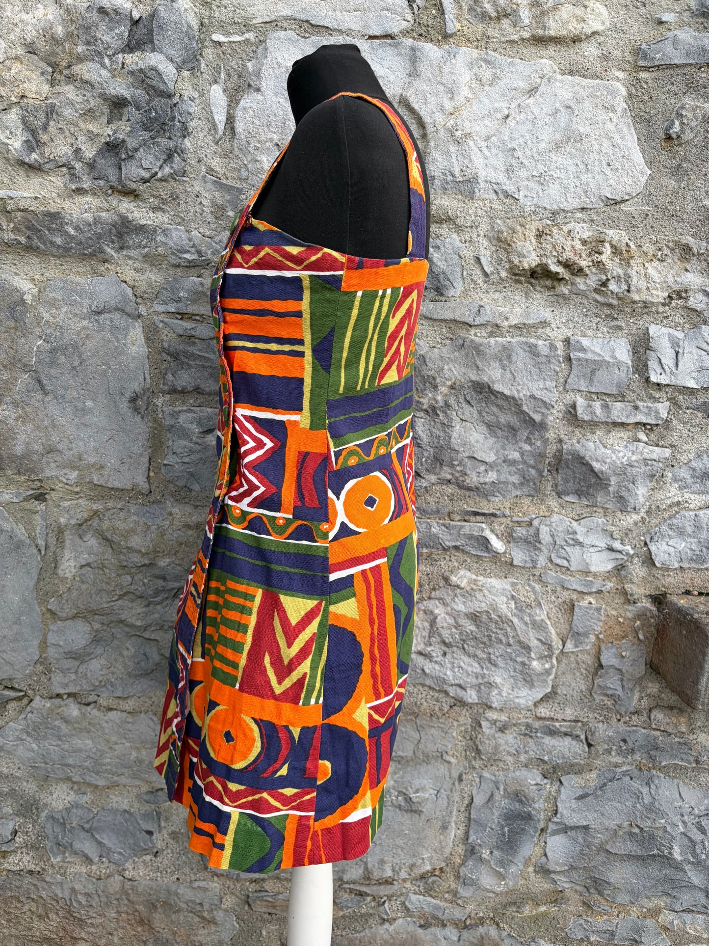 90s colourful geometric dress uk 6-8